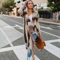 Boho Beach Hut Cardigan, Sweater Irregular Vintage Fringe Sweater
