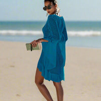 Boho Beach Hut Cover-Ups, Bikini Cover Up Crochet Knit Beach Cover Up