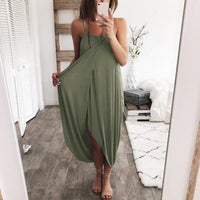 Boho Beach Hut Dress, maxi dress, green dress, black dress, White dress, midi dress, casual dress, sleeveless dress Boho Chic Spaghetti Strap Dress Green / S