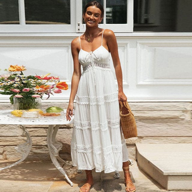 White Summer Dress Beach Wedding Dress Boho Beach Hut