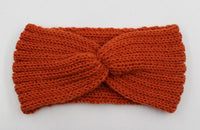 Boho Beach Hut Headbands, Head Warmers Knit Headband Knot Cross Blood Orange / One Size