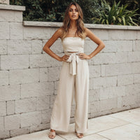 Boho Beach Hut Jumpsuits, Romper, white romper, blue romper, plus size romper, casual romper, sleeveless rompers Bohemian Backless Rompers Jumpsuit Khaki / S