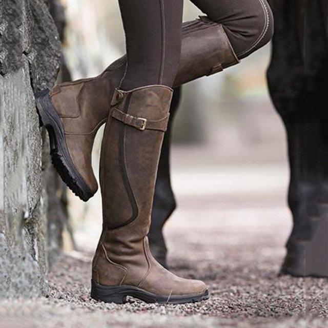 Leather knee boots sale best sale