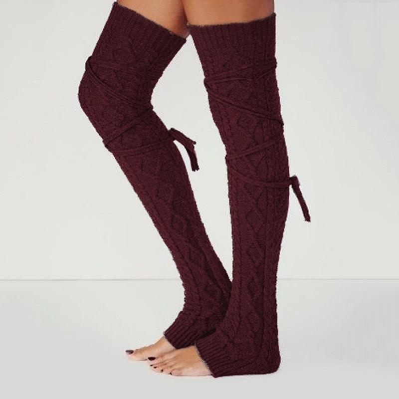 Campsis Womens Vintage Leg Warmers Boho Winter Warm Long Boot Socks Knit  Thick Thigh High Footless Stockings for Women and Girls