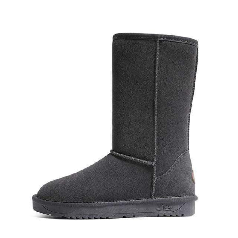 Boho Beach hut Mid-Calf Boots, winter boots, fur boots, high boots, boho boots, ugg boots, winter boots, black boots, beige boots, brown boots, gray boots Gray / 4 Faux Fur Waterproof Winter Boots