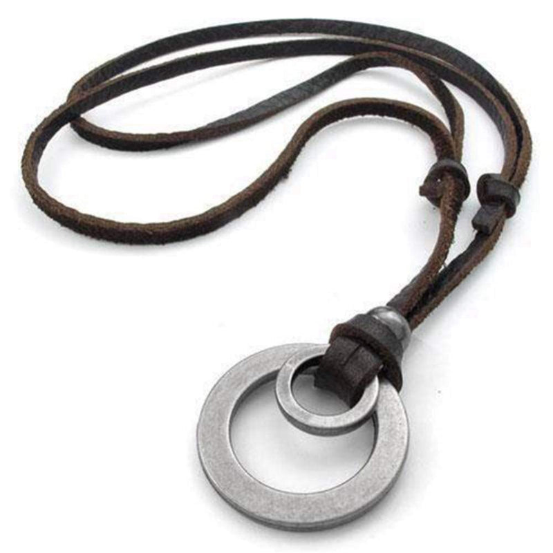 Boho Beach Hut Pendant Necklaces Boho Leather Vintage Necklaces Brown / One Size