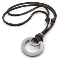 Boho Beach Hut Pendant Necklaces Boho Leather Vintage Necklaces Brown / One Size