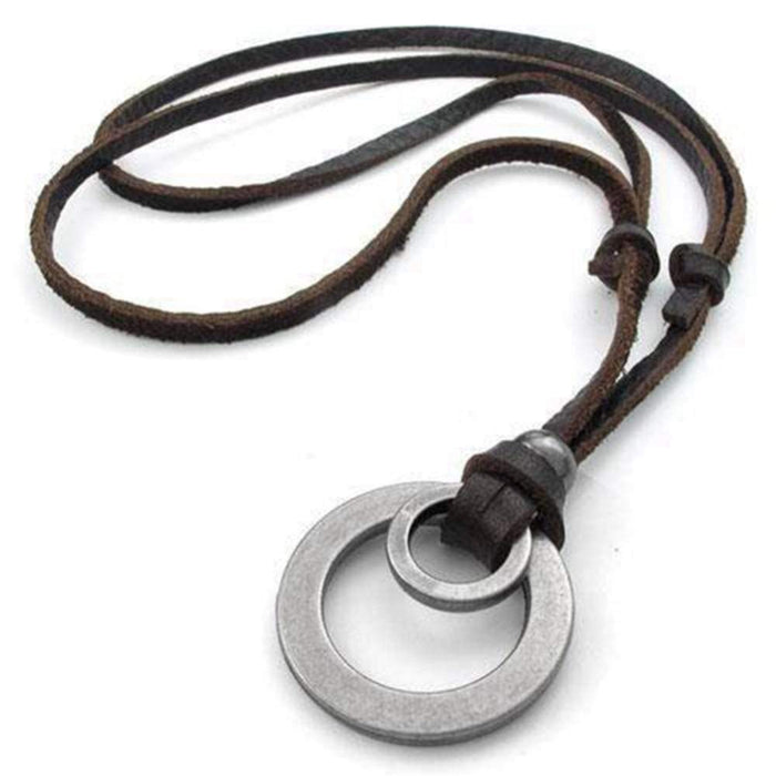 Boho Beach Hut Pendant Necklaces Boho Leather Vintage Necklaces Brown / One Size
