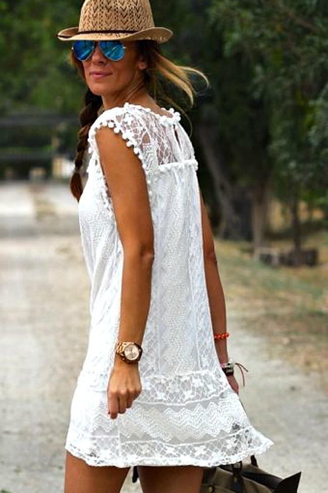rør handle pumpe White Summer Boho Mini Dress – Boho Beach Hut