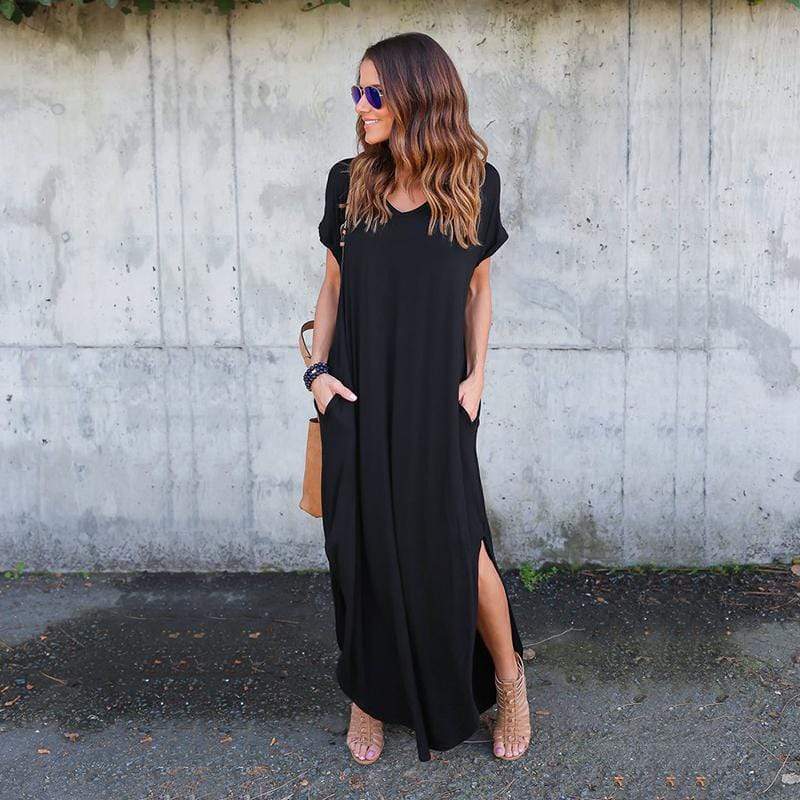 Casual Boho Maxi Dress T Shirt Dress Boho Beach Hut