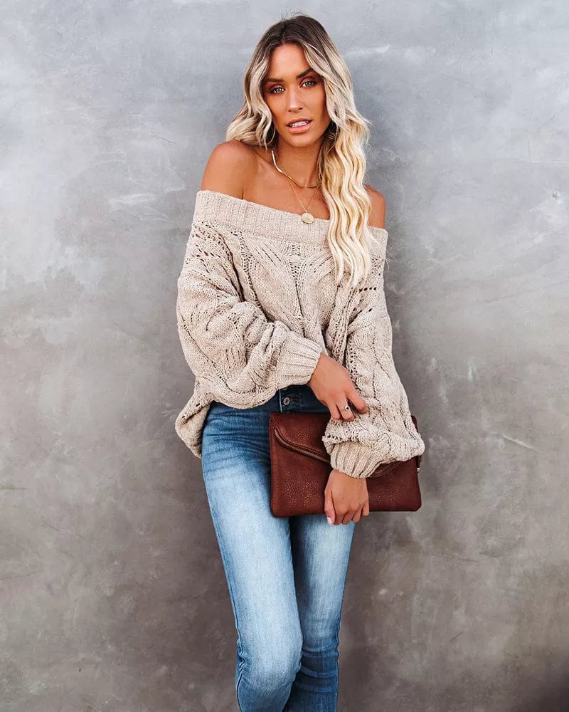 Sexy Off Shoulder Boho Knit Sweater Boho Beach Hut