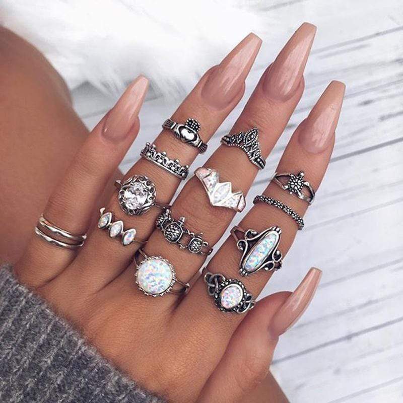 Silver ring set discount