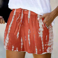 Boho Beach Hut Shorts Boho Casual Beach Shorts Orange / S