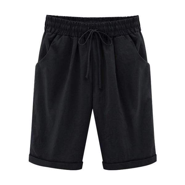 Boho Beach Hut Shorts, Capris Black / M Casual Beach Shorts