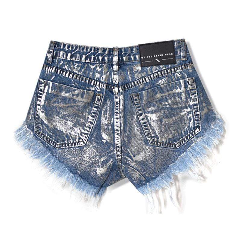 Boho Beach Hut Shorts, Daisy Dukes, Low Rise Shorts Boyfriend Style Denim Shorts with Rivets