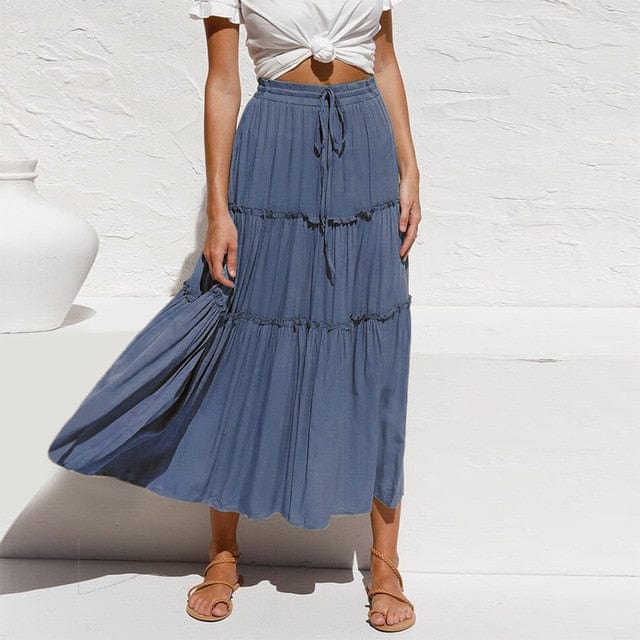 Boho skirt ruffle hotsell