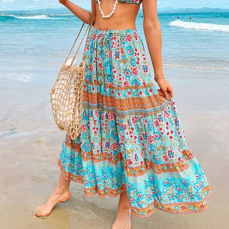 Boho Inspired Floral Maxi Skirt Boho Beach Hut