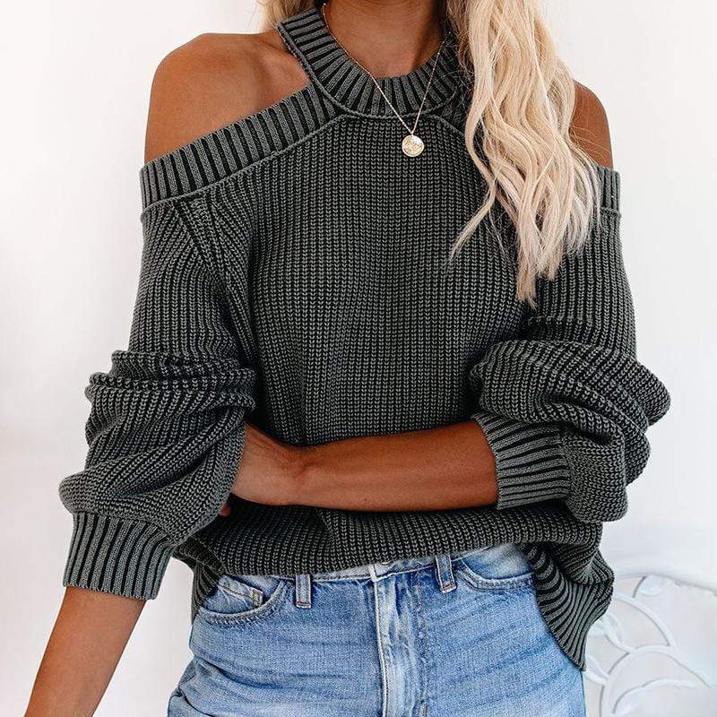 Knit sweater with criss-cross back - Women's fashion