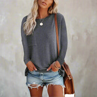 Boho Beach Hut T-Shirts, Long Sleeve Shirt, Plus size long sleeve Gray / S Casual Long Sleeve Shirt with Pocket
