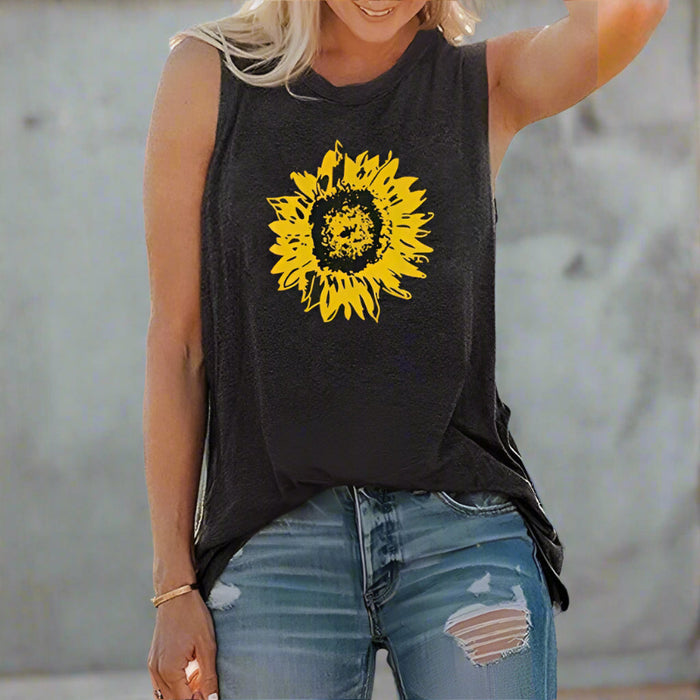 Boho Beach Hut Tank Tops, Plus Size, Sleeveless Dark Gray / S Casual Summer Tank