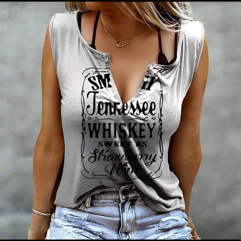 Boho Beach Hut Tank Tops, Shirts, Tops Smooth As Tennessee Whiskey Tank Gray / S