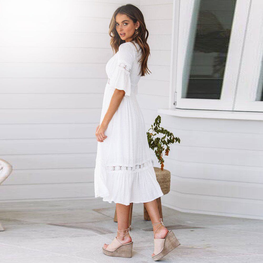 White Lace Maxi Dress – Boho Beach Hut