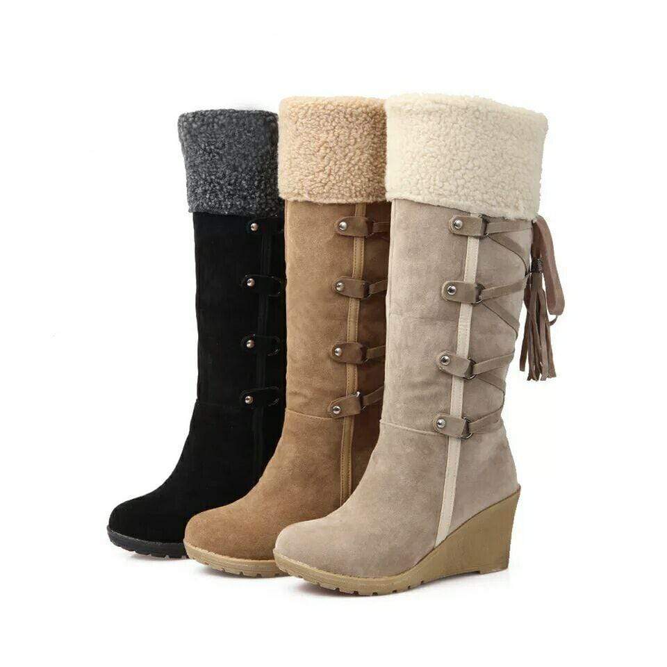 Suede shops and fur boots