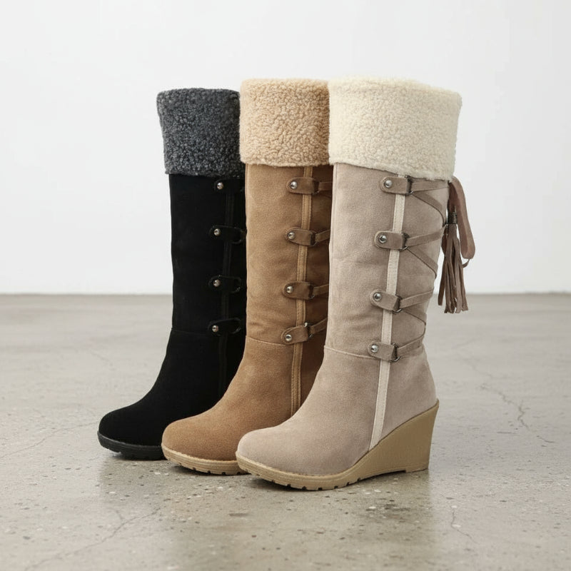 Boho Beach Hut Women's Footwear, fur boots, ugg boots, plush boots, black boots, beige boots, brown boots, winter boots Fashion Plush Boots