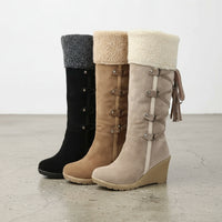Boho Beach Hut Women's Footwear, fur boots, ugg boots, plush boots, black boots, beige boots, brown boots, winter boots Fashion Plush Boots