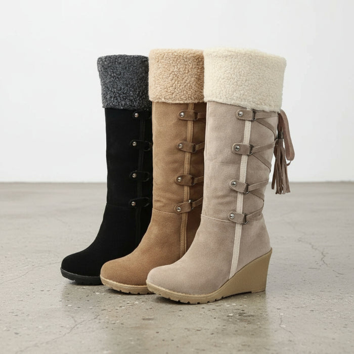 Boho Beach Hut Women's Footwear, fur boots, ugg boots, plush boots, black boots, beige boots, brown boots, winter boots Fashion Plush Boots
