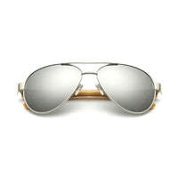 Boho Beach Hut Women's Sunglasses Silver / One Size Bamboo Aviator Sunglasses- 7 Colors