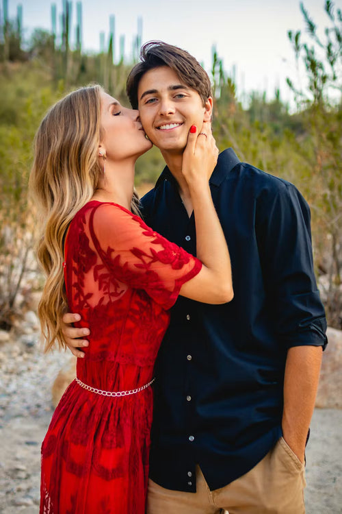 review for red lace boho dress