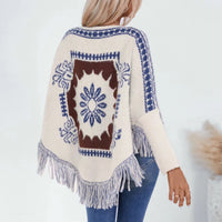 Boho Knit Poncho Sweater