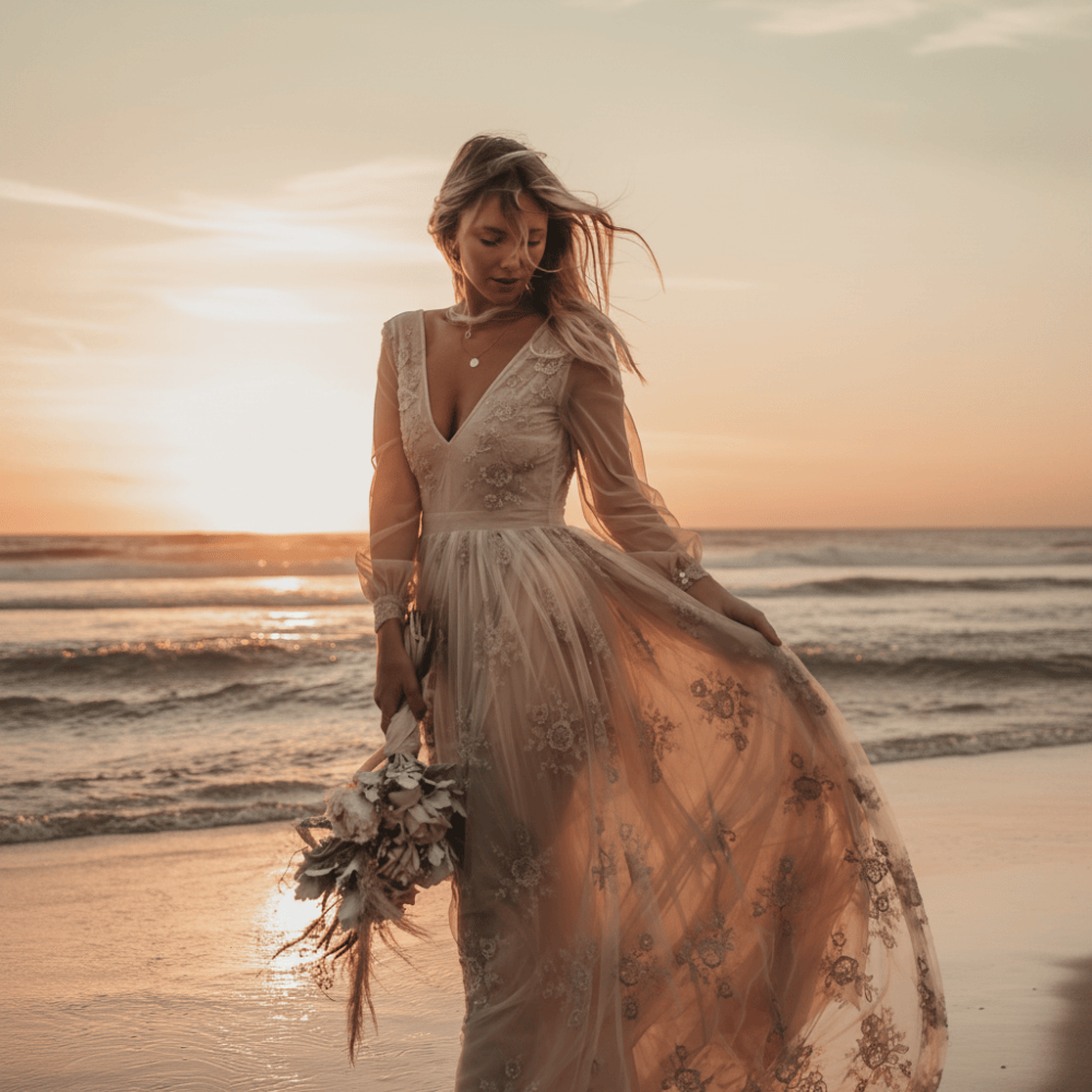 champagne bohemian wedding dress Boho Lace Beach Yes Fashion Element Color:Silver Frost High Summer 26 Boho style Shop Black Eid Dresses