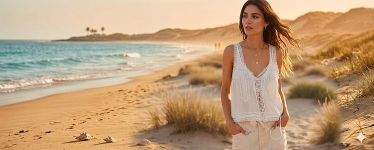 Boho tops for women featuring trendy summer crop tops and casual beach style