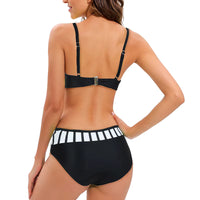 Boho Polka Dot & Stripe Bikini Set