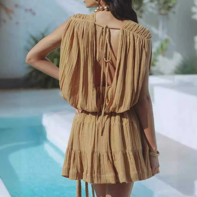 Boho Beach Cover Up Mini Dress