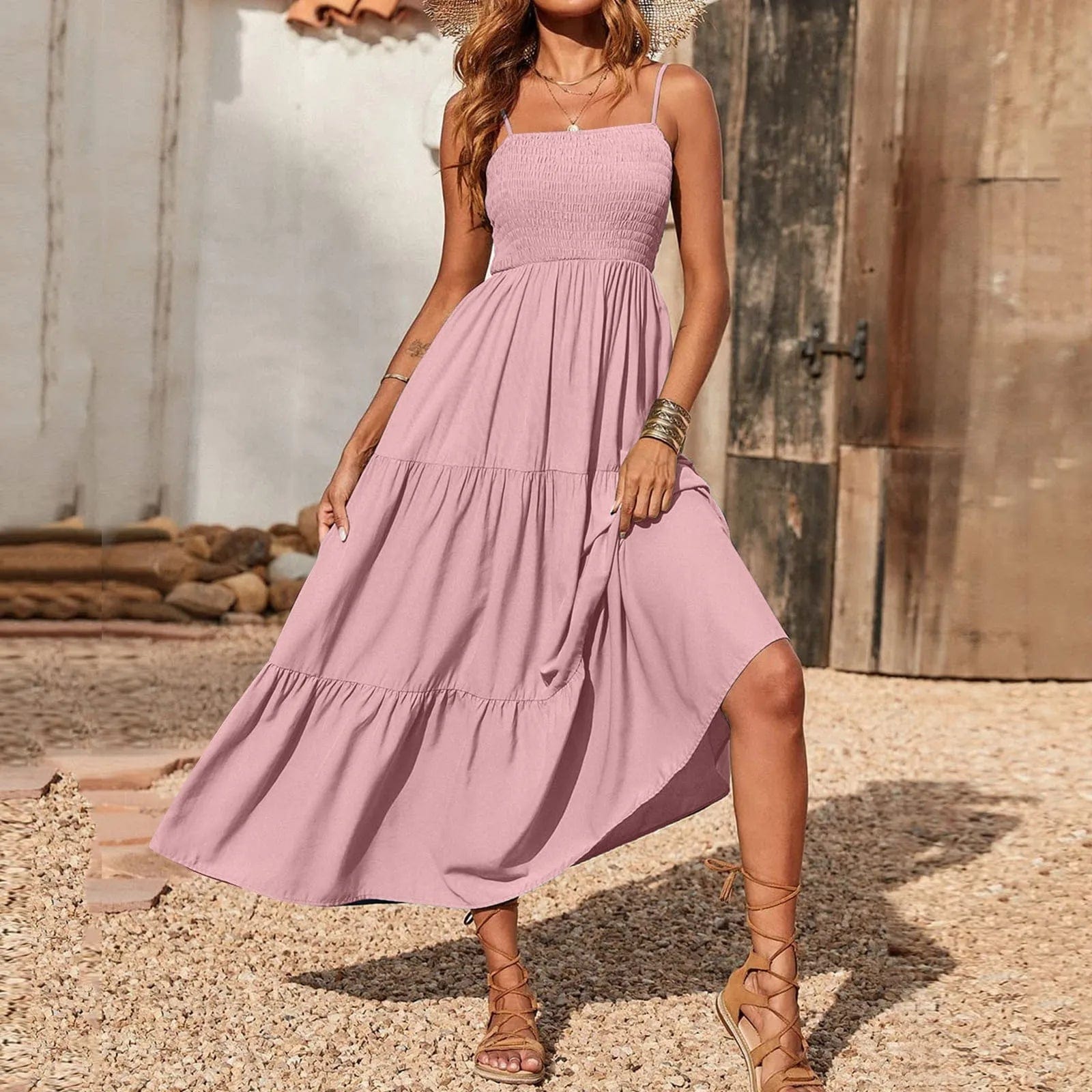 Sleeveless Spaghetti Strap Boho Maxi Dress – Boho Beach Hut