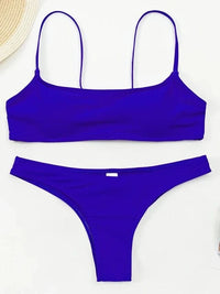 Boho Beach Hut Bikinis Set, Swimwear, Swimsuit, Bikini Blue / S Sexy Sports Bra Push Up Bikini Set