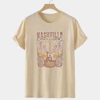 Boho Beach Hut Blouses & Shirts Country Music Nashville Print Shirt