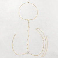 Boho Beach Hut Body Jewelry, Necklace Cross Bra Chain, Body Chain Gold Rhinestone Tassel Body Chain Gold / One Size
