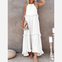 Boho Beach Hut Boho Dress, Beach Dress, Summer Dress, Maxi Dress, Chic Dress, Long Dress, Below knee dress, Sun Dress Boho Ruffle Pullover Summer Maxi Dress