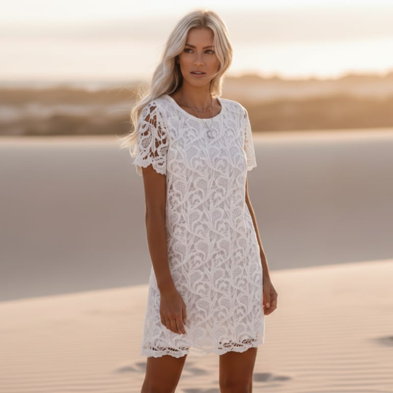 White Boho Mini Dress