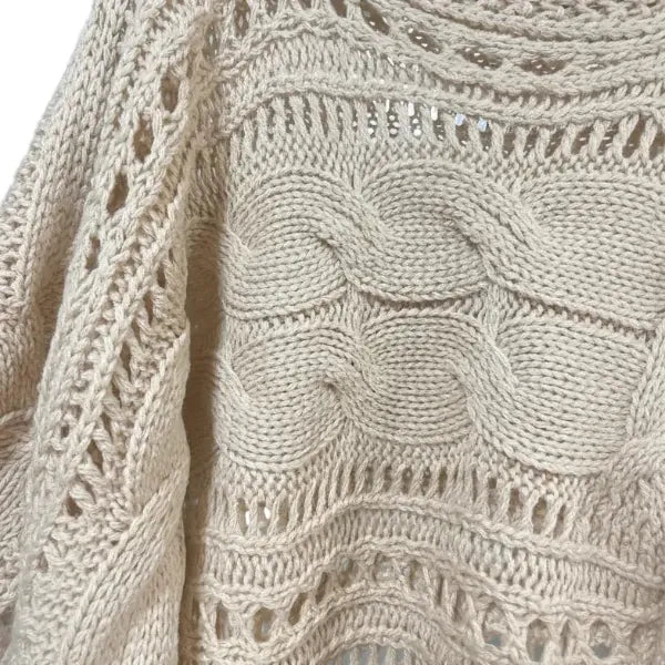 Boho Beach Hut Boho Open Knit Crochet Sweater