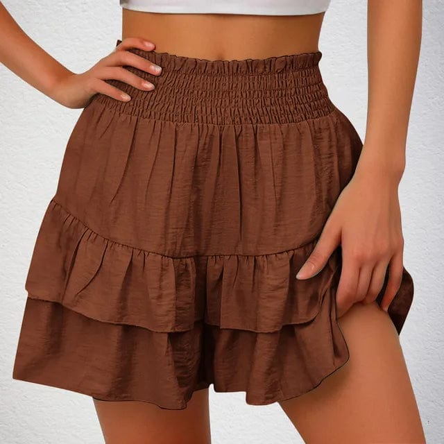 Boho Beach Hut Boho Skirt, Mini Skirt Boho Casual Mini Skirt Brown / S