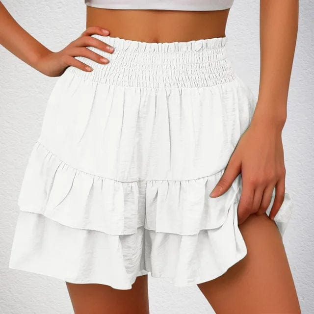 Boho Beach Hut Boho Skirt, Mini Skirt Boho Casual Mini Skirt White / S