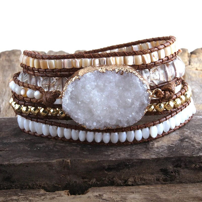 Boho Beach Hut Bracelets Boho Stone Beads Wrap Bracelet