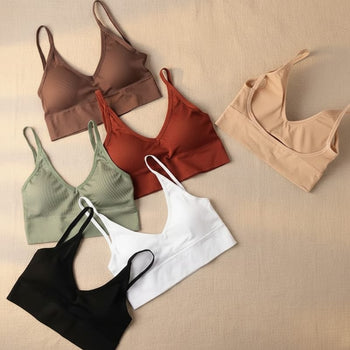 Boho Beach Hut Camis, Bras, Bralette, Crops Top Ribbed Knit Bustier Bralette Top