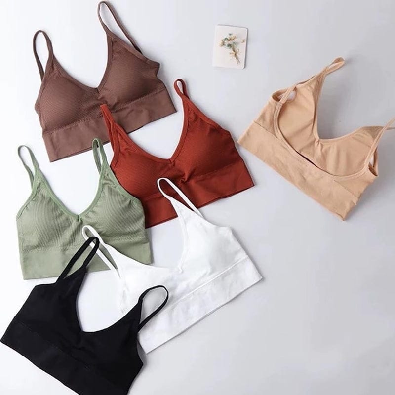 Boho Beach Hut Camis, Bras, Bralette, Crops Top Ribbed Knit Bustier Bralette Top
