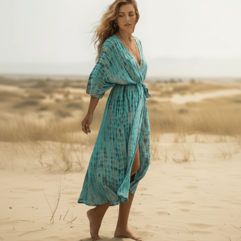 princess polly baby blue dress Long Kimono Swimsuit Cover Up
